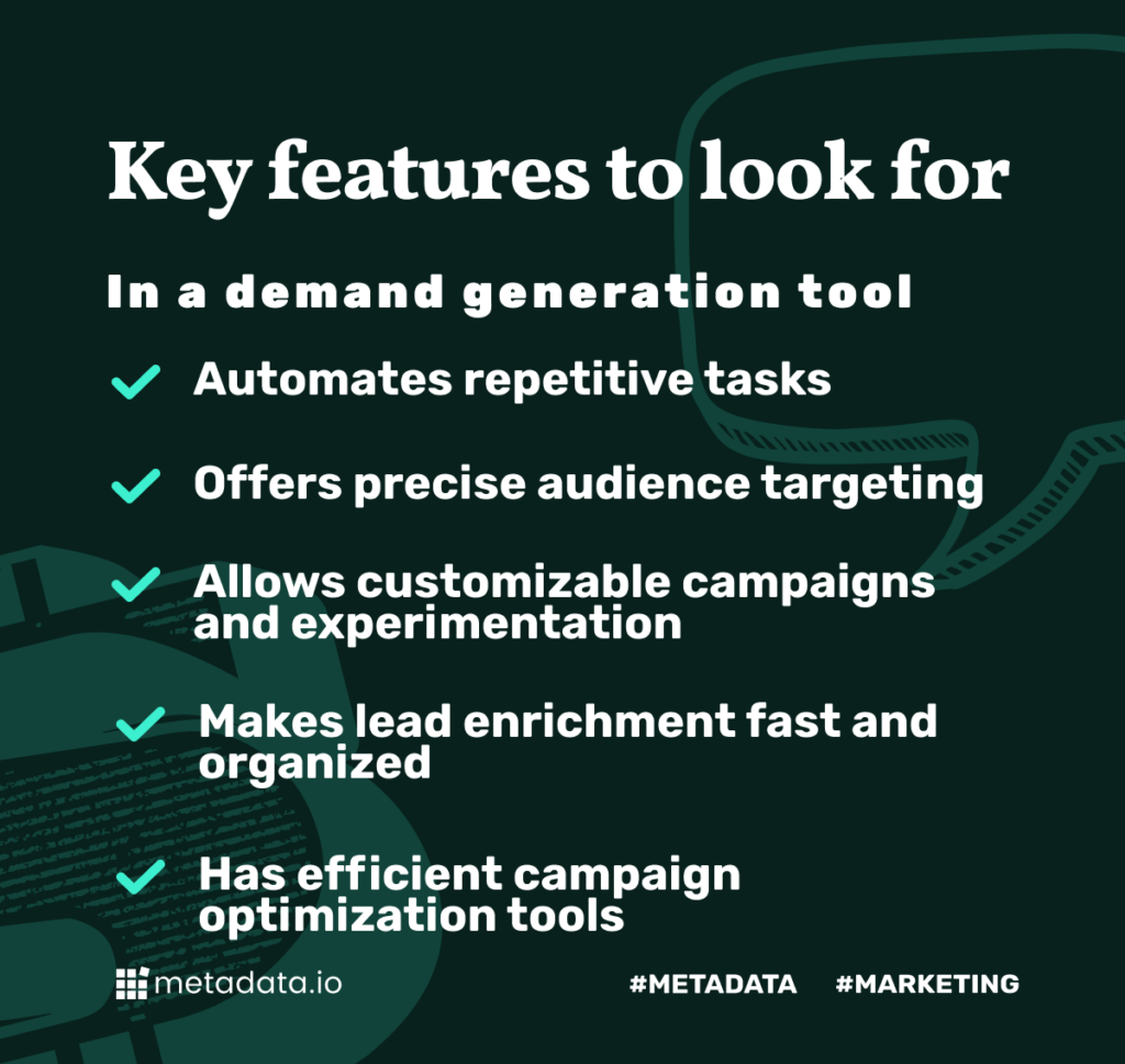 b2b demand generation tools key features