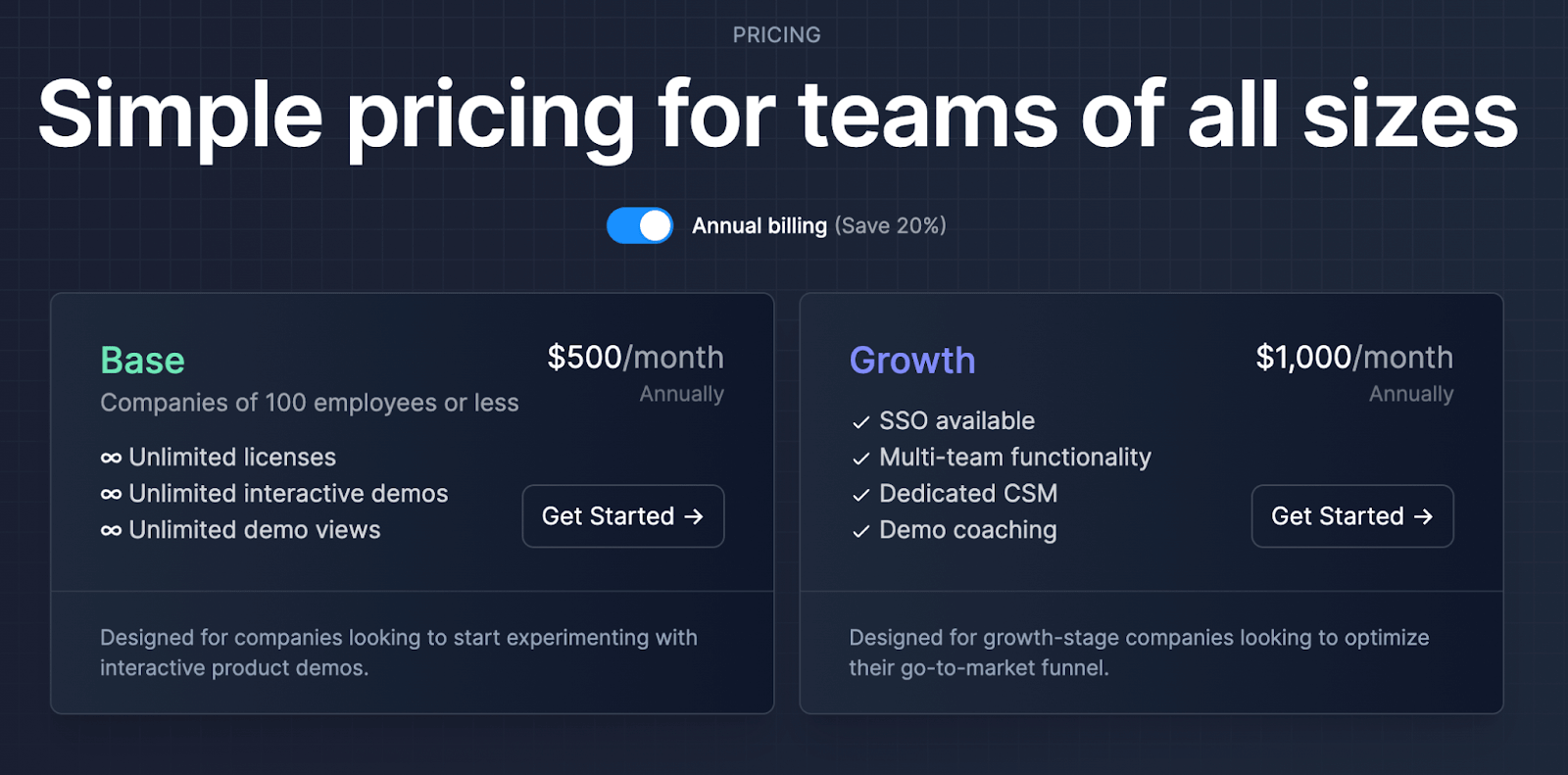 A screenshot of Navvatic’s pricing page.